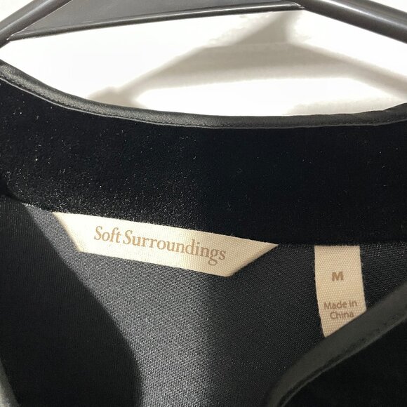 EUC Soft Surroundings Tai Velvet Tunic Top Dress Black Medium Velour Asian style - Picture 6 of 14